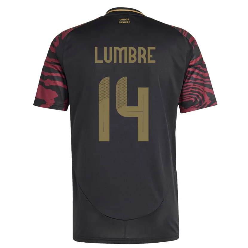Danxen Dame Peru Noelia Lumbre #14 Svart Bortetrøye Drakt Trøye 24-26 Skjorter T-Skjorte
