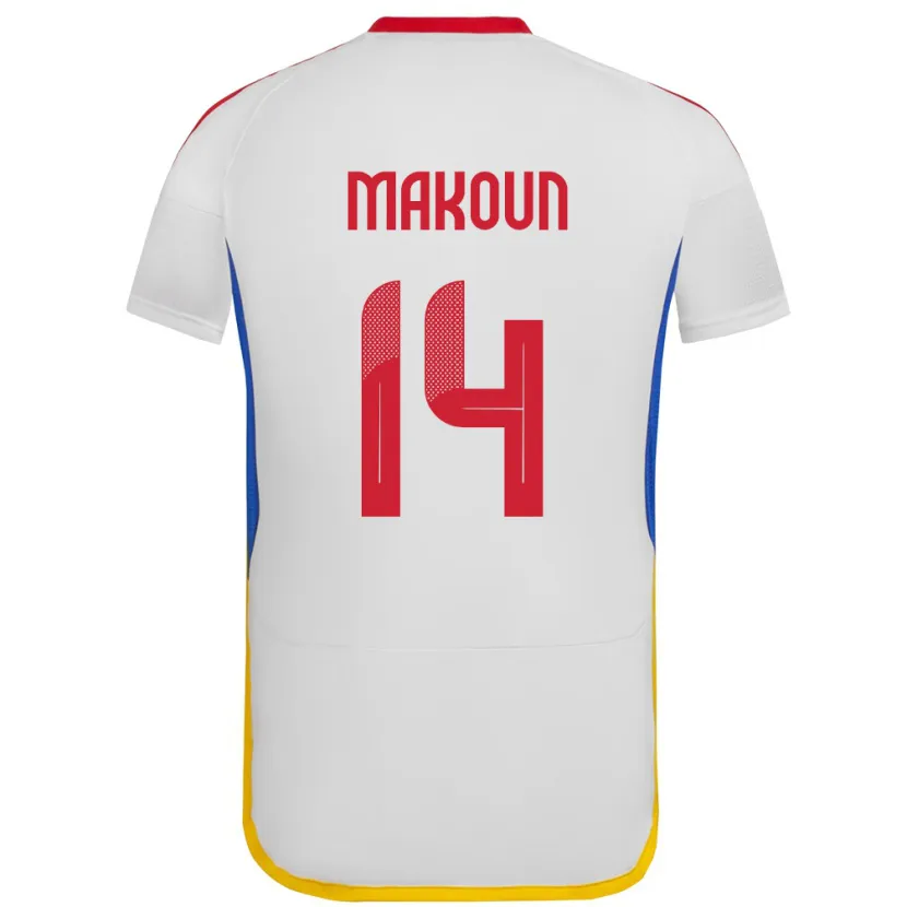 Danxen Dame Venezuela Christian Makoun #14 Hvit Bortetrøye Drakt Trøye 24-26 Skjorter T-Skjorte