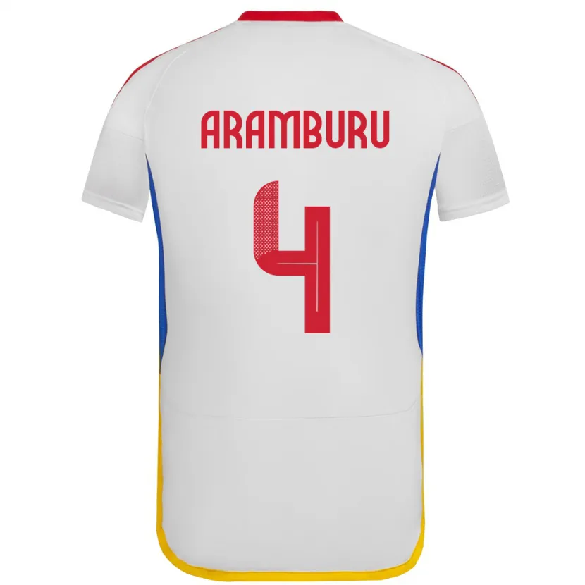 Danxen Dame Venezuela Jon Aramburu #4 Hvit Bortetrøye Drakt Trøye 24-26 Skjorter T-Skjorte