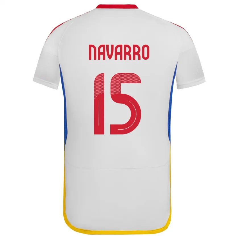 Danxen Dame Venezuela Miguel Navarro #15 Hvit Bortetrøye Drakt Trøye 24-26 Skjorter T-Skjorte