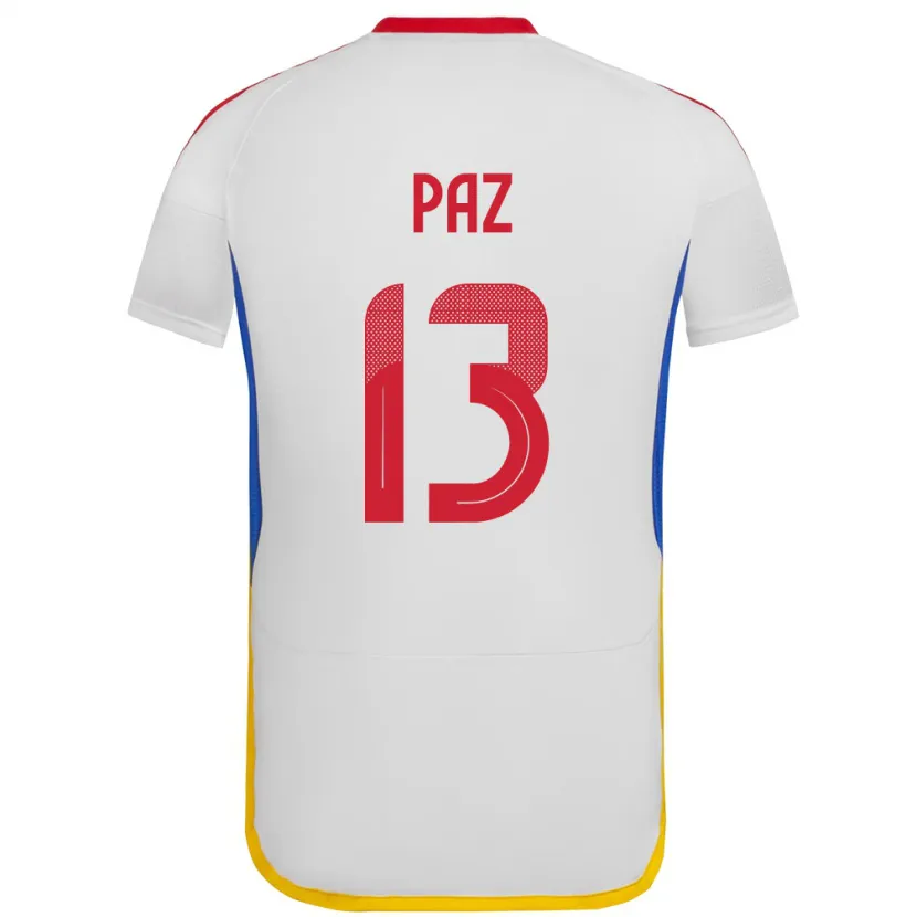 Danxen Dame Venezuela Jesús Paz #13 Hvit Bortetrøye Drakt Trøye 24-26 Skjorter T-Skjorte