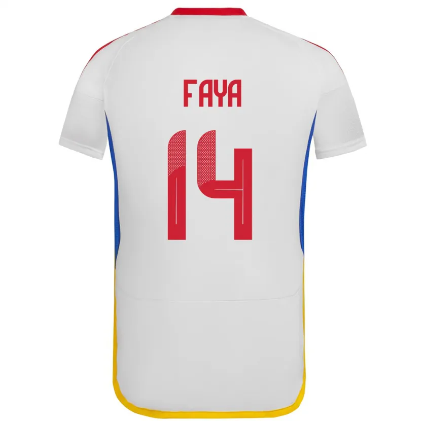 Danxen Dame Venezuela Carlos Faya #14 Hvit Bortetrøye Drakt Trøye 24-26 Skjorter T-Skjorte