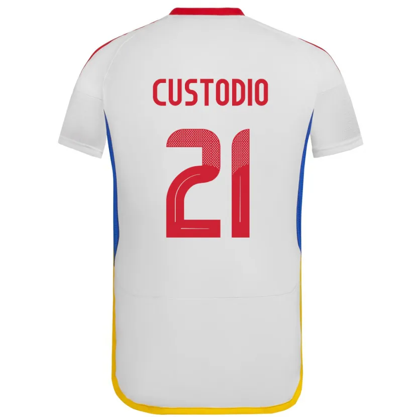 Danxen Dame Venezuela Alex Custodio #21 Hvit Bortetrøye Drakt Trøye 24-26 Skjorter T-Skjorte