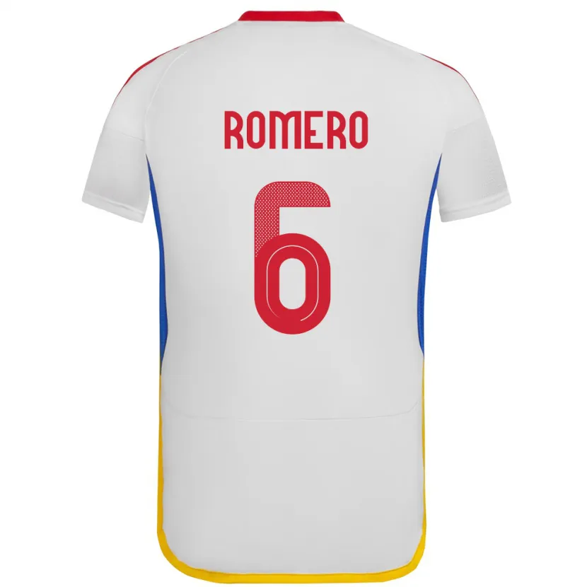 Danxen Dame Venezuela Michelle Romero #6 Hvit Bortetrøye Drakt Trøye 24-26 Skjorter T-Skjorte