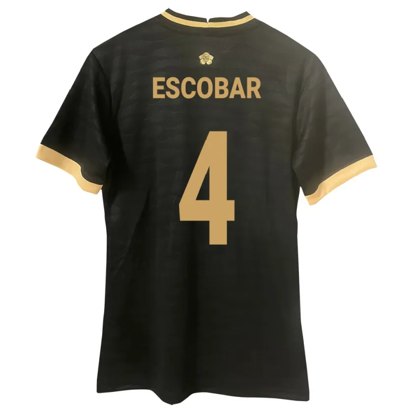 Danxen Dame Panama Fidel Escobar #4 Svart Bortetrøye Drakt Trøye 24-26 Skjorter T-Skjorte