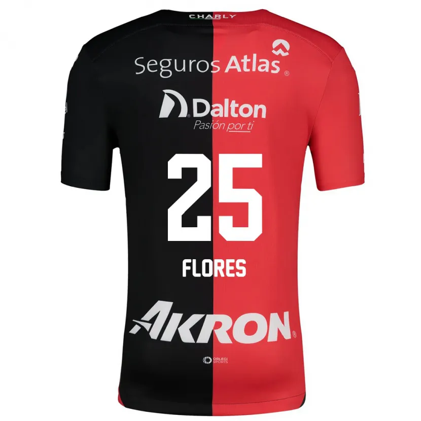 Danxen Barn Leonardo Flores #25 Rød Svart Hjemmetrøye Drakt Trøye 2024/25 Skjorter T-Skjorte