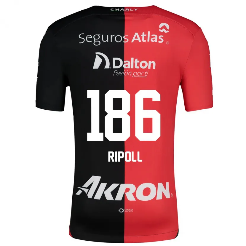 Danxen Barn Alonso Ripoll #186 Rød Svart Hjemmetrøye Drakt Trøye 2024/25 Skjorter T-Skjorte
