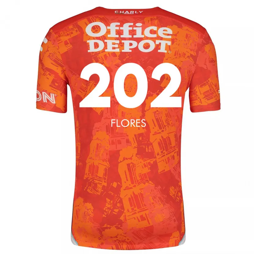 Danxen Barn Luis Flores #202 Oransje Hvit Bortetrøye Drakt Trøye 2024/25 Skjorter T-Skjorte