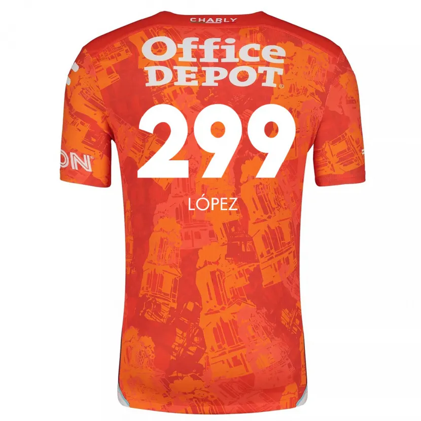 Danxen Barn Santiago López #299 Oransje Hvit Bortetrøye Drakt Trøye 2024/25 Skjorter T-Skjorte