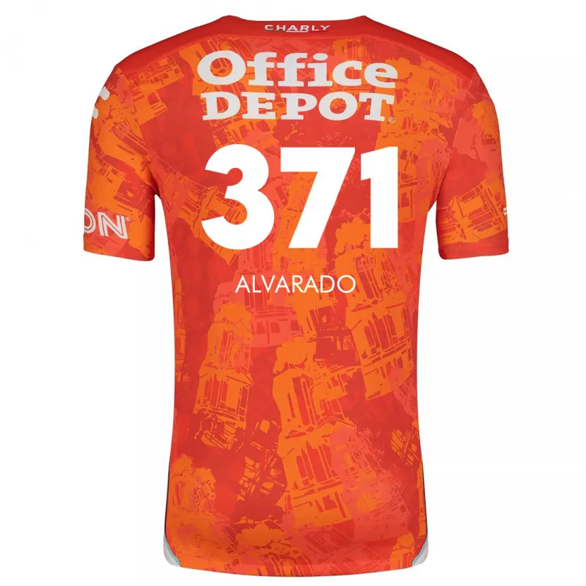 Danxen Barn Brandon Alvarado #371 Oransje Hvit Bortetrøye Drakt Trøye 2024/25 Skjorter T-Skjorte