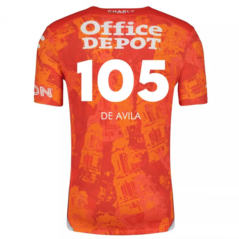 Danxen Barn José De Ávila #105 Oransje Hvit Bortetrøye Drakt Trøye 2024/25 Skjorter T-Skjorte