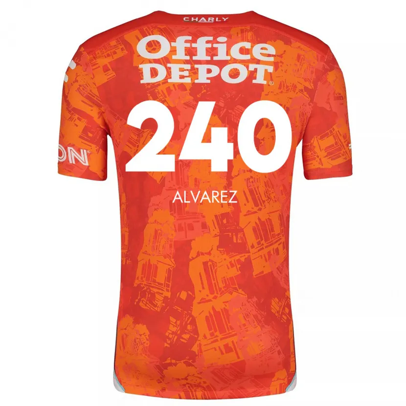 Danxen Barn Gael Álvarez #240 Oransje Hvit Bortetrøye Drakt Trøye 2024/25 Skjorter T-Skjorte