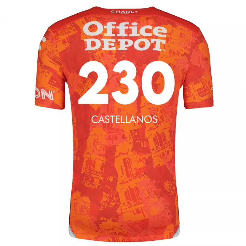 Danxen Barn Edson Castellanos #230 Oransje Hvit Bortetrøye Drakt Trøye 2024/25 Skjorter T-Skjorte