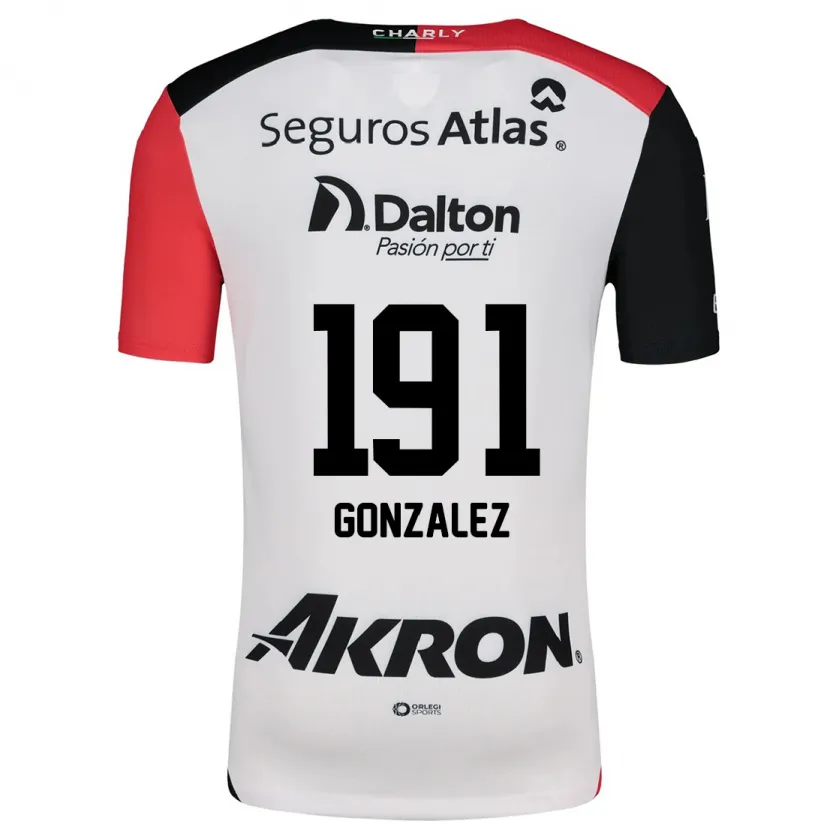 Danxen Barn Juan González #191 Hvit Rød Svart Bortetrøye Drakt Trøye 2024/25 Skjorter T-Skjorte
