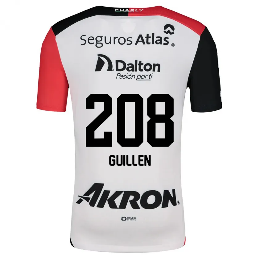 Danxen Barn Jesús Guillén #208 Hvit Rød Svart Bortetrøye Drakt Trøye 2024/25 Skjorter T-Skjorte