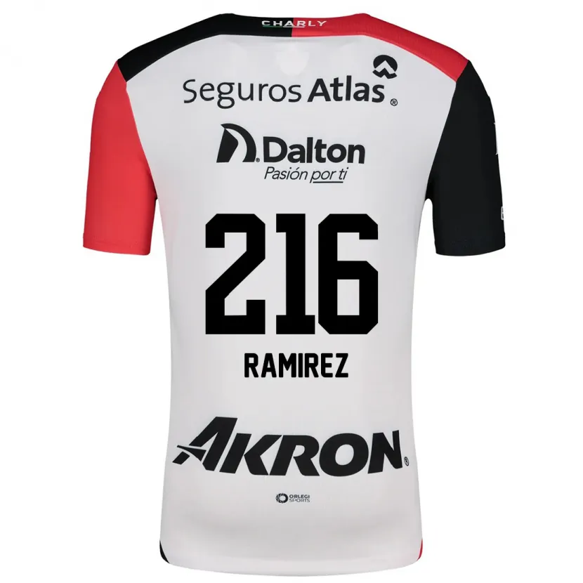 Danxen Barn Paulo Ramírez #216 Hvit Rød Svart Bortetrøye Drakt Trøye 2024/25 Skjorter T-Skjorte