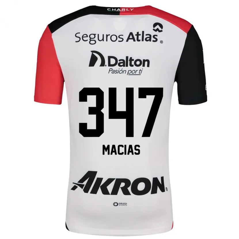 Danxen Barn Ángel Macías #347 Hvit Rød Svart Bortetrøye Drakt Trøye 2024/25 Skjorter T-Skjorte