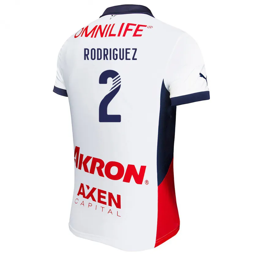 Danxen Barn Jaqueline Rodríguez #2 Hvit Rød Blå Bortetrøye Drakt Trøye 2024/25 Skjorter T-Skjorte