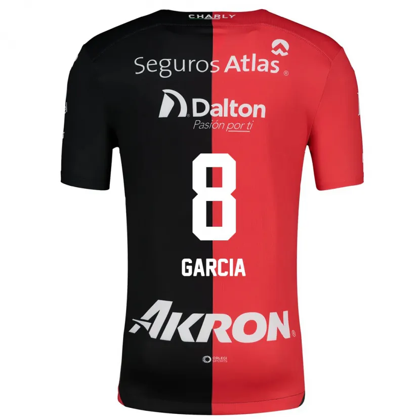 Danxen Mann Mateo García #8 Rød Svart Hjemmetrøye Drakt Trøye 2024/25 Skjorter T-Skjorte