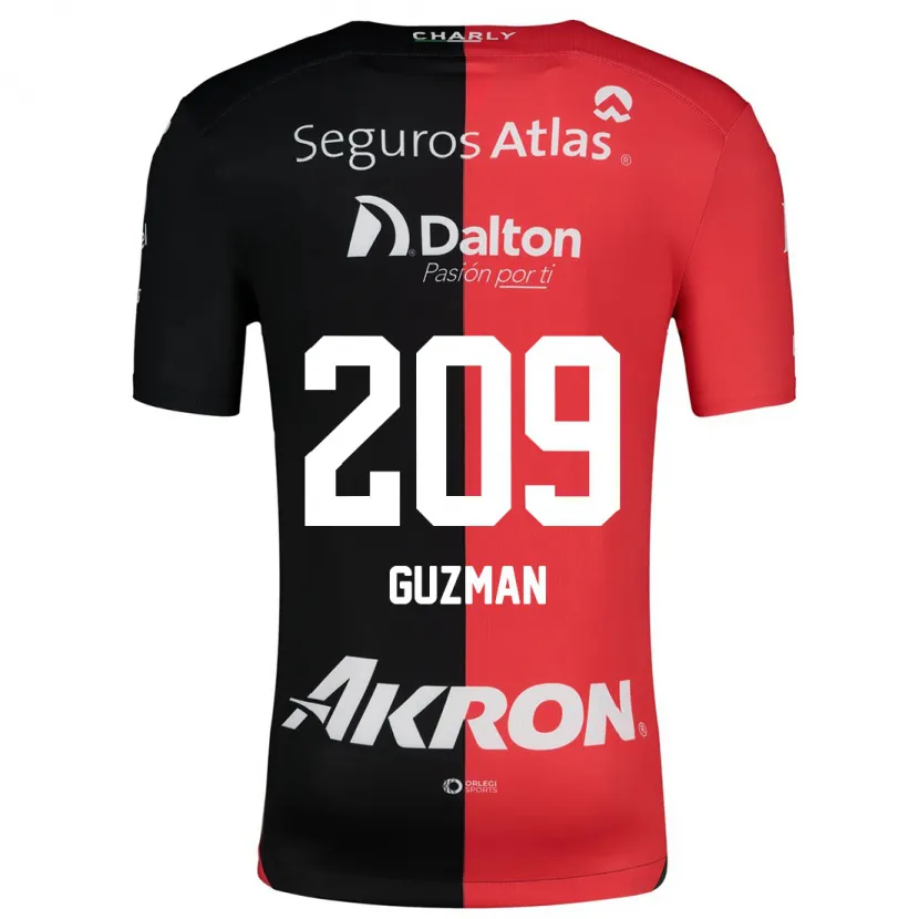 Danxen Mann Jorge Guzmán #209 Rød Svart Hjemmetrøye Drakt Trøye 2024/25 Skjorter T-Skjorte