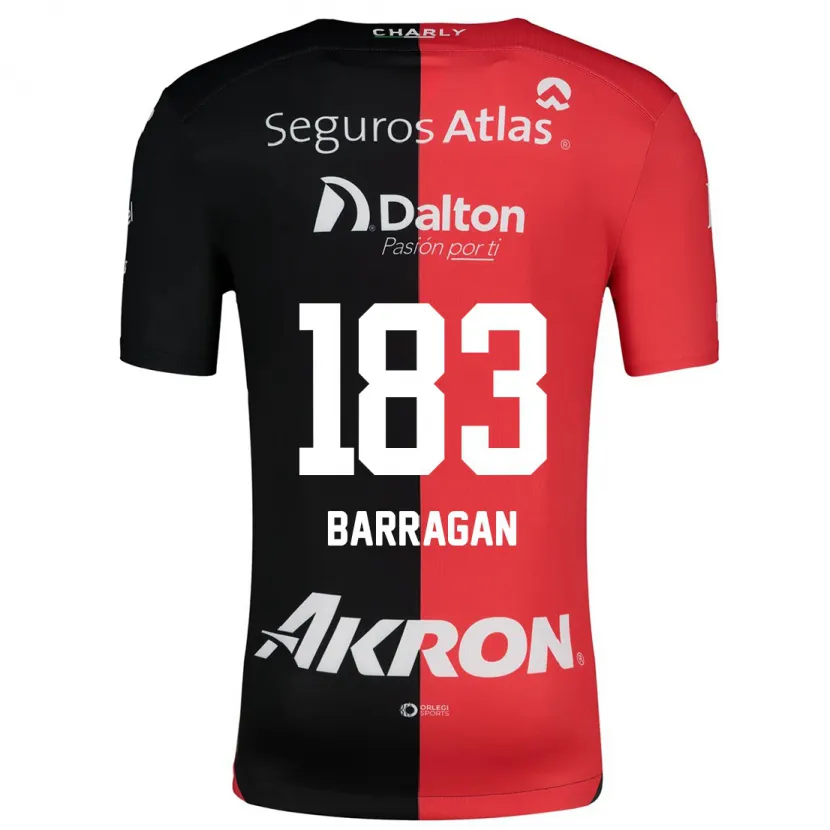 Danxen Mann Roberto Barragán #183 Rød Svart Hjemmetrøye Drakt Trøye 2024/25 Skjorter T-Skjorte