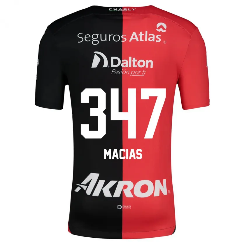 Danxen Mann Ángel Macías #347 Rød Svart Hjemmetrøye Drakt Trøye 2024/25 Skjorter T-Skjorte