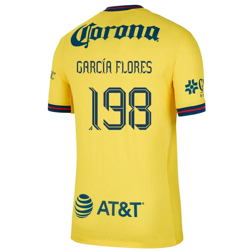 Danxen Mann Francisco García Flores #198 Gul Blå Hjemmetrøye Drakt Trøye 2024/25 Skjorter T-Skjorte