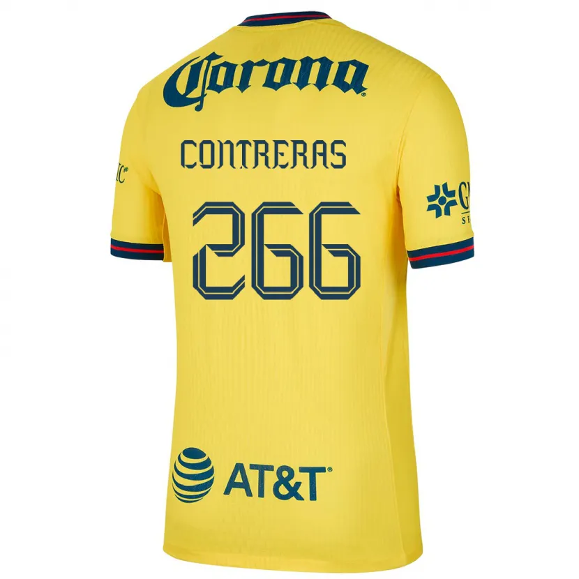 Danxen Mann Ángel Contreras #266 Gul Blå Hjemmetrøye Drakt Trøye 2024/25 Skjorter T-Skjorte