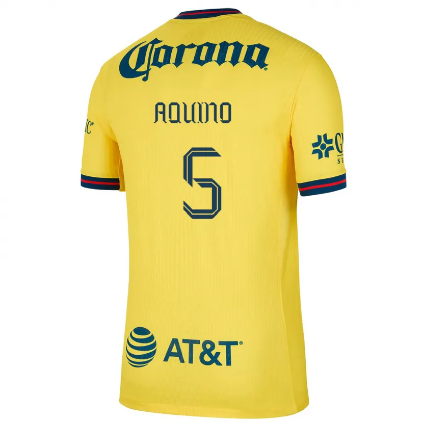 Danxen Mann Pedro Aquino #5 Gul Blå Hjemmetrøye Drakt Trøye 2024/25 Skjorter T-Skjorte