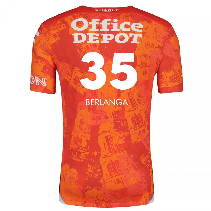Danxen Mann Jorge Berlanga #35 Oransje Hvit Bortetrøye Drakt Trøye 2024/25 Skjorter T-Skjorte