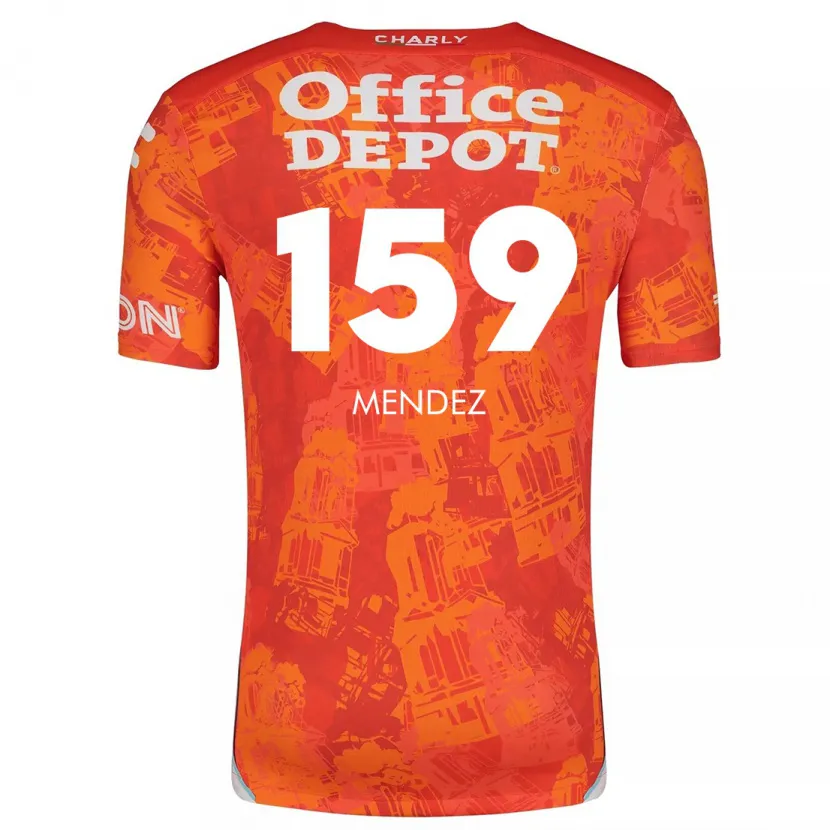 Danxen Mann Daniel Méndez #159 Oransje Hvit Bortetrøye Drakt Trøye 2024/25 Skjorter T-Skjorte