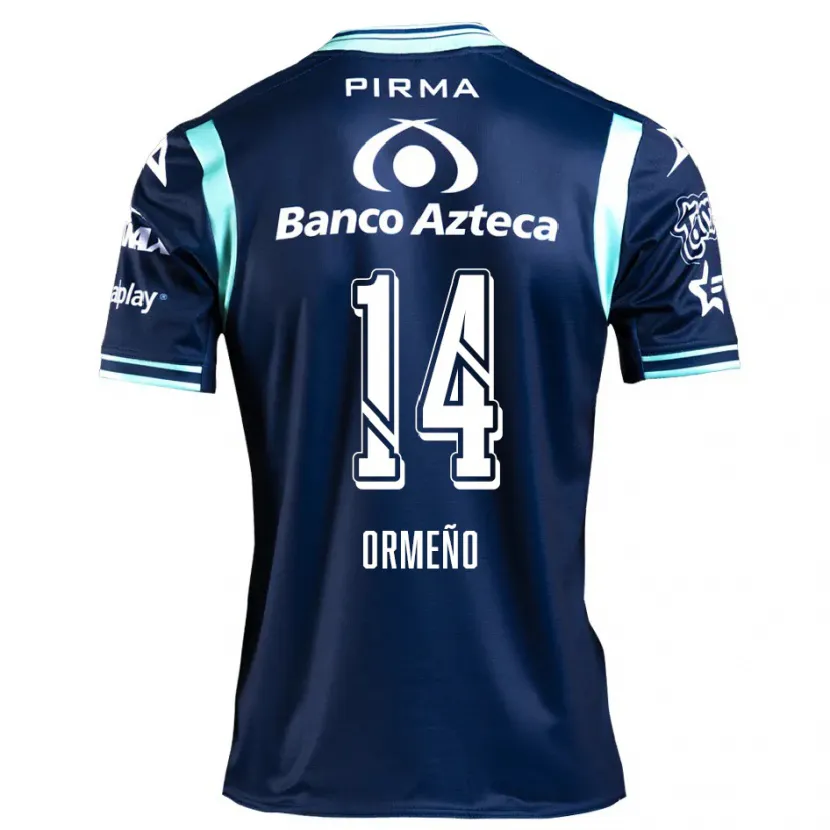 Danxen Mann Santiago Ormeño #14 Marineblå Bortetrøye Drakt Trøye 2024/25 Skjorter T-Skjorte