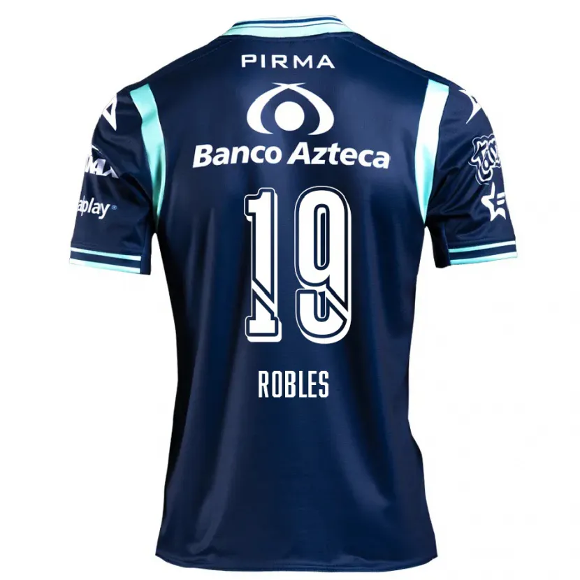 Danxen Mann Ángel Robles #19 Marineblå Bortetrøye Drakt Trøye 2024/25 Skjorter T-Skjorte