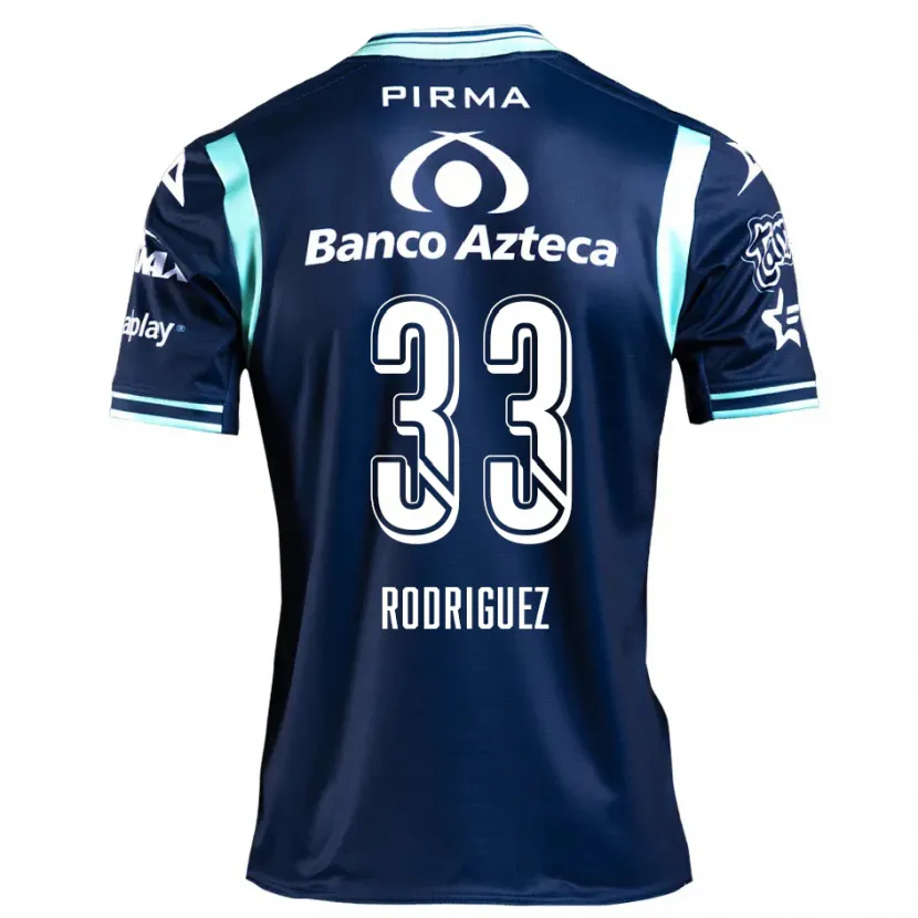 Danxen Mann Jorge Rodríguez #33 Marineblå Bortetrøye Drakt Trøye 2024/25 Skjorter T-Skjorte