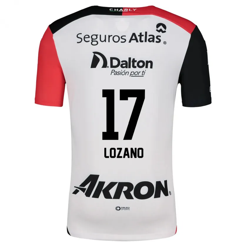 Danxen Mann José Lozano #17 Hvit Rød Svart Bortetrøye Drakt Trøye 2024/25 Skjorter T-Skjorte