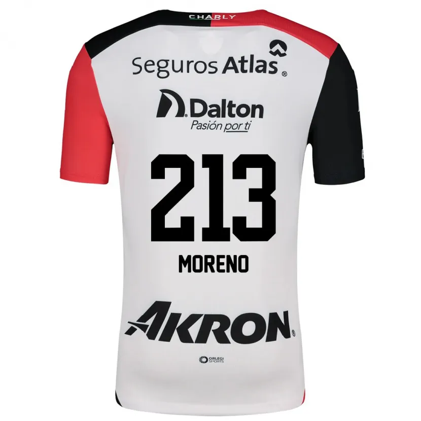 Danxen Mann Eduardo Moreno #213 Hvit Rød Svart Bortetrøye Drakt Trøye 2024/25 Skjorter T-Skjorte