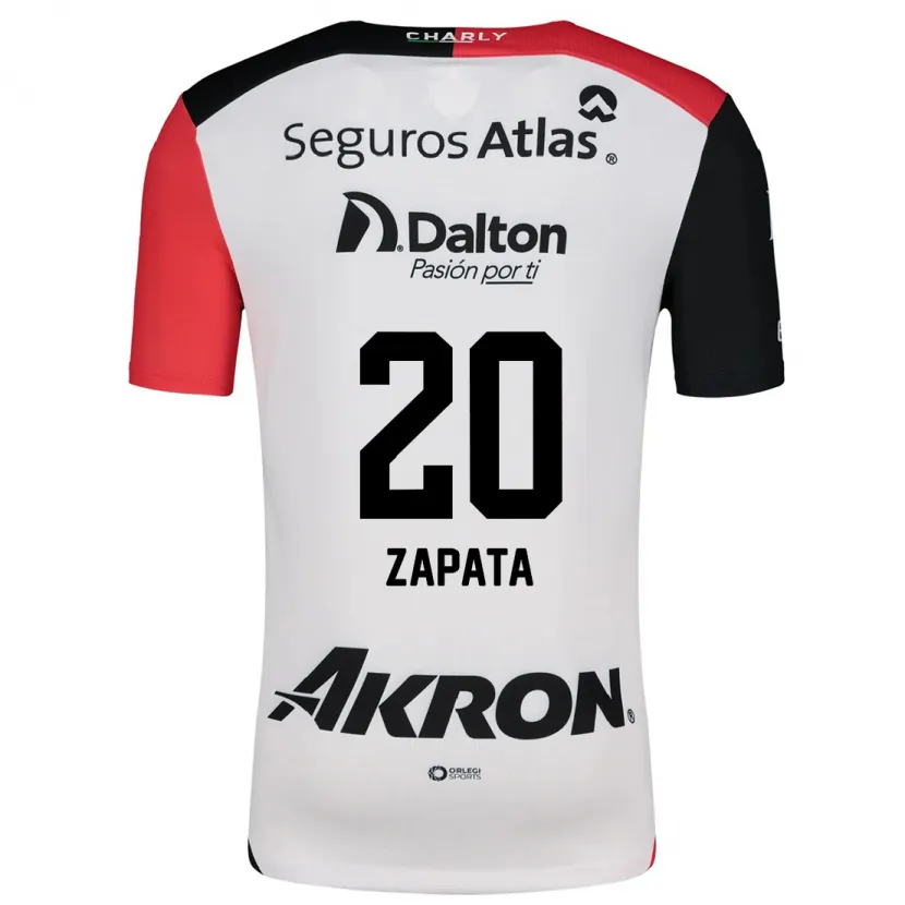 Danxen Mann Juan Zapata #20 Hvit Rød Svart Bortetrøye Drakt Trøye 2024/25 Skjorter T-Skjorte