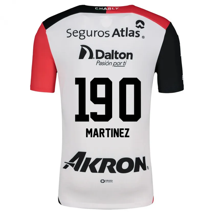 Danxen Mann Luis Carlos Martínez #190 Hvit Rød Svart Bortetrøye Drakt Trøye 2024/25 Skjorter T-Skjorte