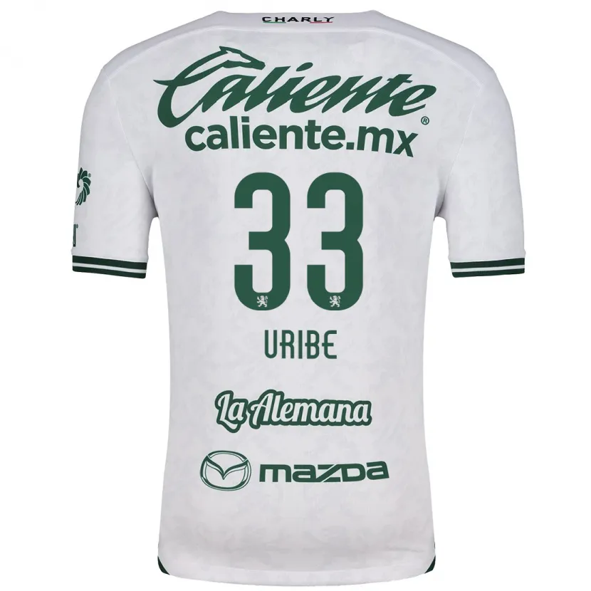 Danxen Mann Héctor Uribe #33 Hvit Grønn Bortetrøye Drakt Trøye 2024/25 Skjorter T-Skjorte