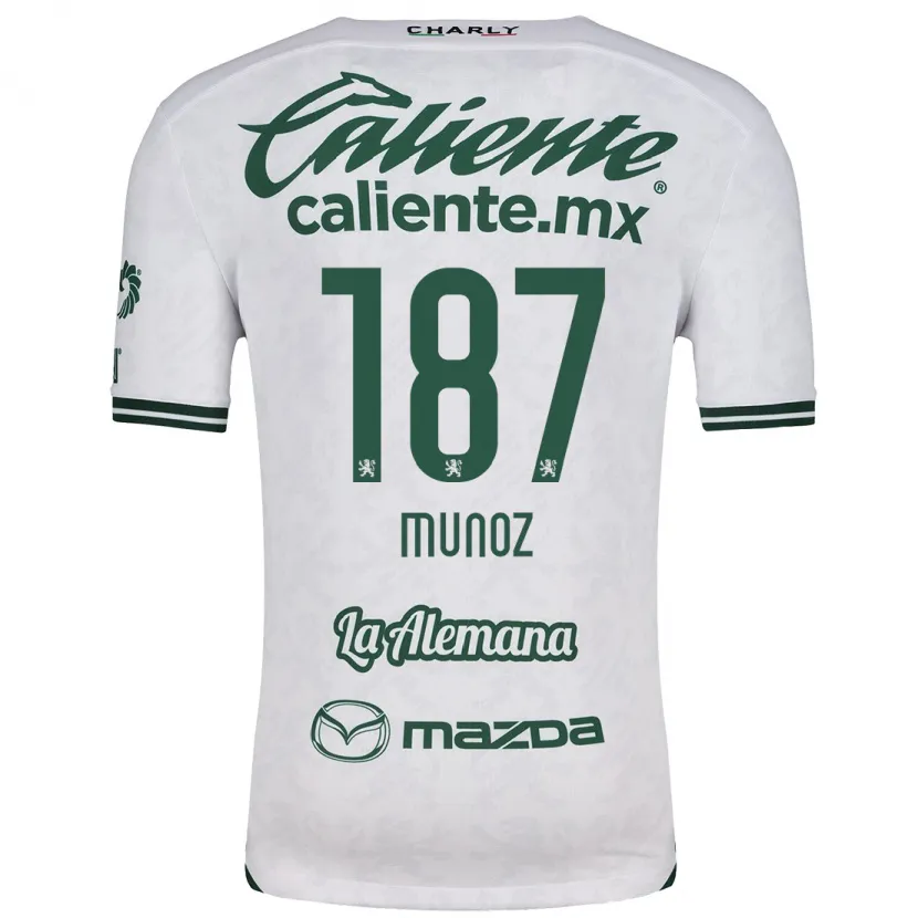 Danxen Mann Diego Muñoz #187 Hvit Grønn Bortetrøye Drakt Trøye 2024/25 Skjorter T-Skjorte