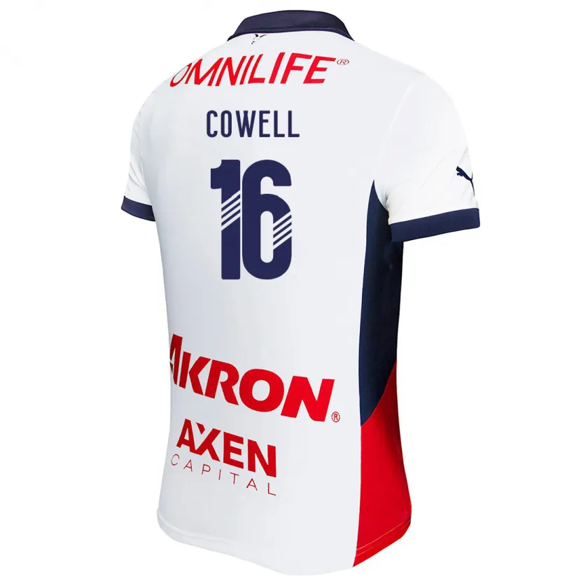 Danxen Mann Cade Cowell #16 Hvit Rød Blå Bortetrøye Drakt Trøye 2024/25 Skjorter T-Skjorte