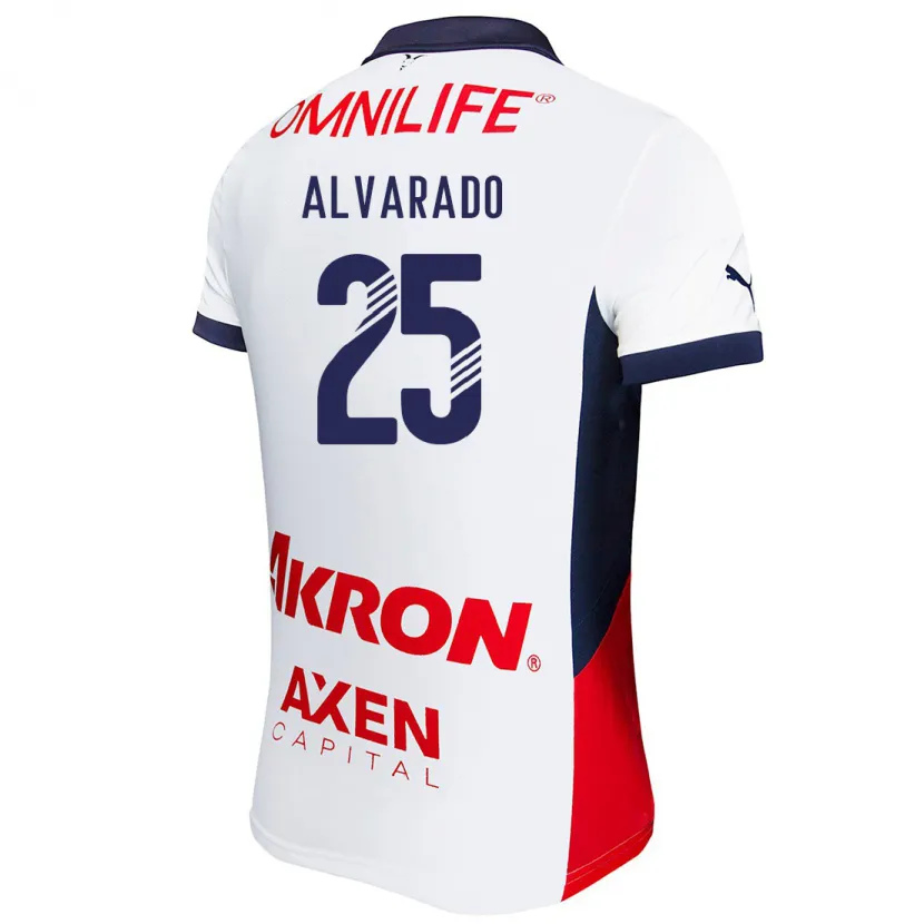 Danxen Mann Roberto Alvarado #25 Hvit Rød Blå Bortetrøye Drakt Trøye 2024/25 Skjorter T-Skjorte