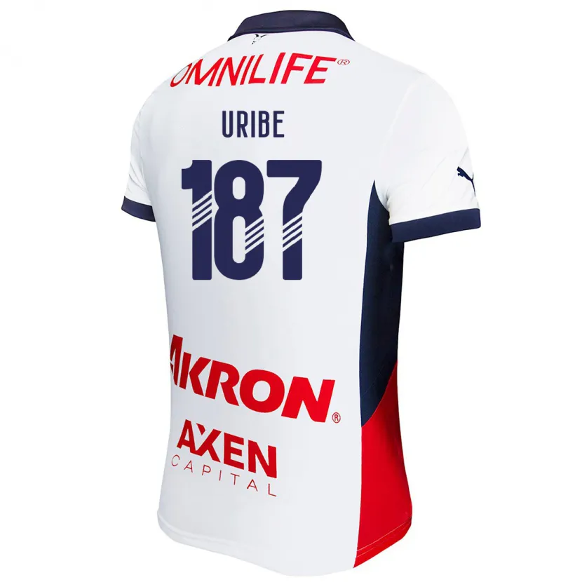 Danxen Mann Juan Uribe #187 Hvit Rød Blå Bortetrøye Drakt Trøye 2024/25 Skjorter T-Skjorte