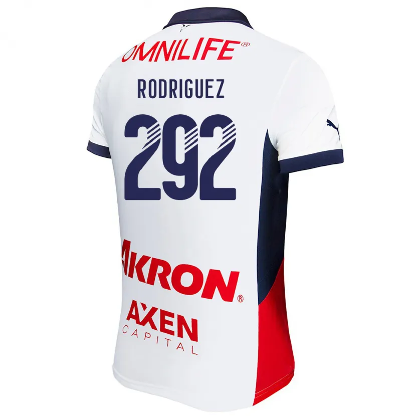 Danxen Mann Emiliano Rodríguez #292 Hvit Rød Blå Bortetrøye Drakt Trøye 2024/25 Skjorter T-Skjorte
