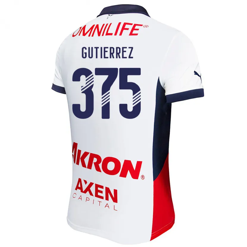 Danxen Mann Gerson Gutiérrez #375 Hvit Rød Blå Bortetrøye Drakt Trøye 2024/25 Skjorter T-Skjorte