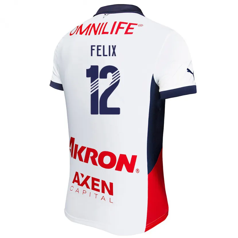 Danxen Mann Blanca Félix #12 Hvit Rød Blå Bortetrøye Drakt Trøye 2024/25 Skjorter T-Skjorte