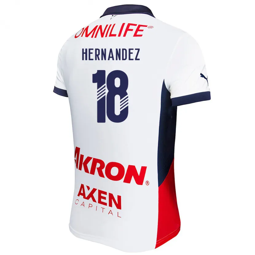 Danxen Mann Montserrat Hernández #18 Hvit Rød Blå Bortetrøye Drakt Trøye 2024/25 Skjorter T-Skjorte