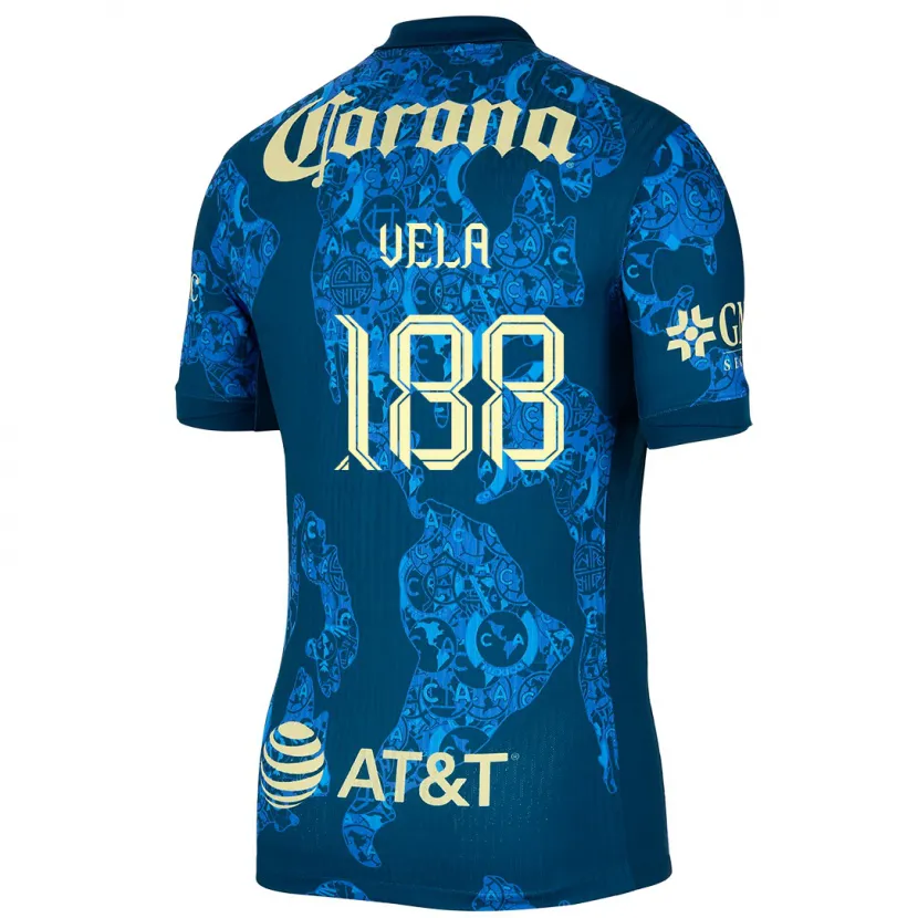 Danxen Mann Christo Vela #188 Blå Gul Bortetrøye Drakt Trøye 2024/25 Skjorter T-Skjorte