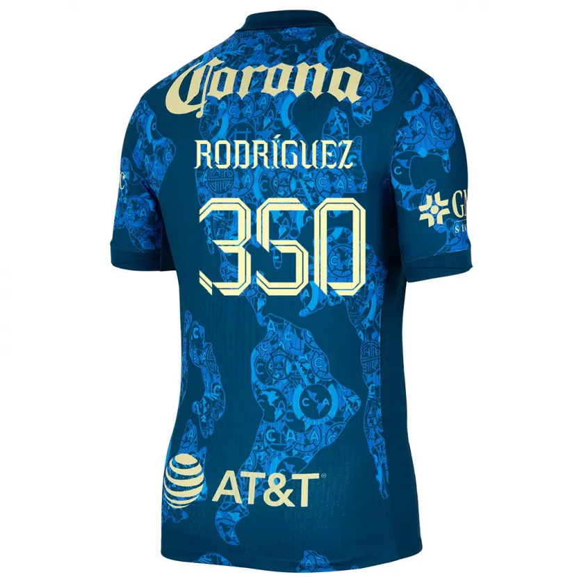 Danxen Mann Ángel Rodríguez #350 Blå Gul Bortetrøye Drakt Trøye 2024/25 Skjorter T-Skjorte