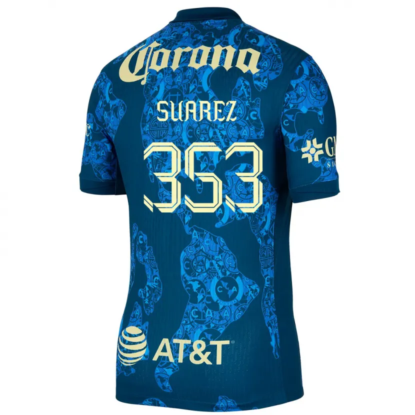 Danxen Mann Irwin Suarez #353 Blå Gul Bortetrøye Drakt Trøye 2024/25 Skjorter T-Skjorte